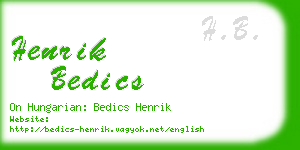 henrik bedics business card